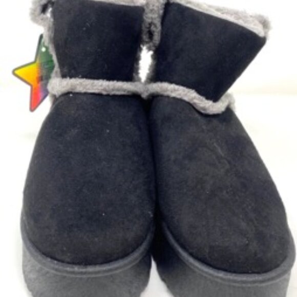 Love83 LM-11937-BK Platform Short Ankle Booties Black Gray Accents Size 11 - Picture 5 of 6